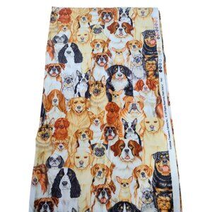 Timeless Treasures Quilt/Craft Multiple Dog Variety Collage Cotton Fabric 1.5Yds